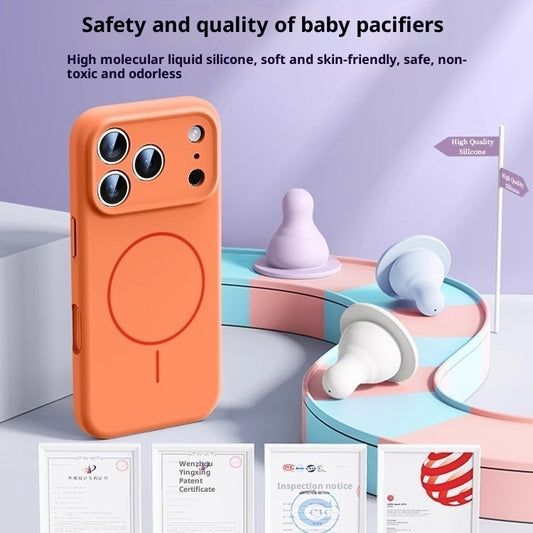 Iphone 17 pro max Fine Circle Magnetic Phone Case Liquid Silicone