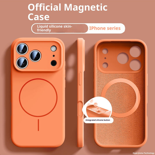 Iphone 17 pro max Fine Circle Magnetic Phone Case Liquid Silicone