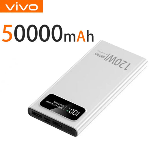 Vivo power bank with 50000mAh capacity on a white background