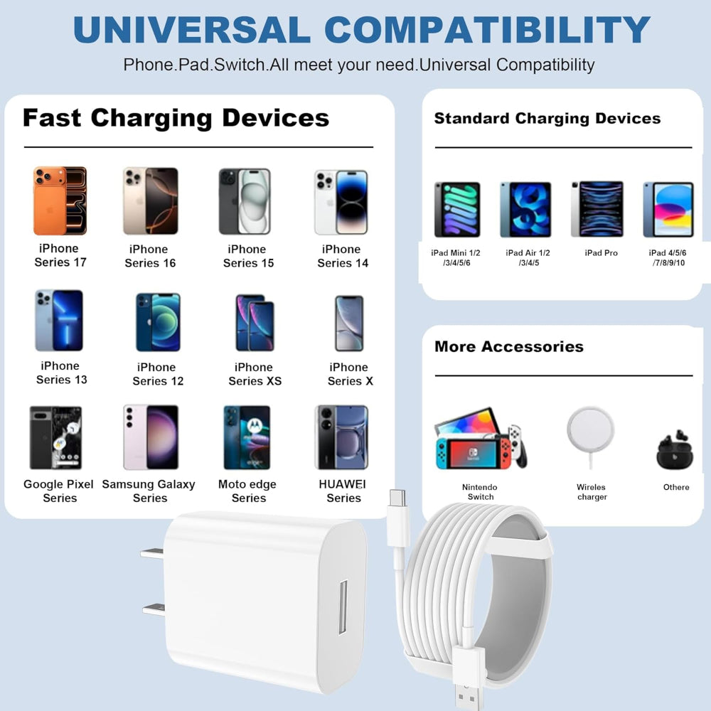 Product advertisement showcasing compatibility with various devices including smartphones and tablets.